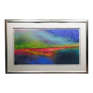 1990s Mark Dickson Untitled Mixed Media,Pastel and Watercolor Abstract Hand Signed