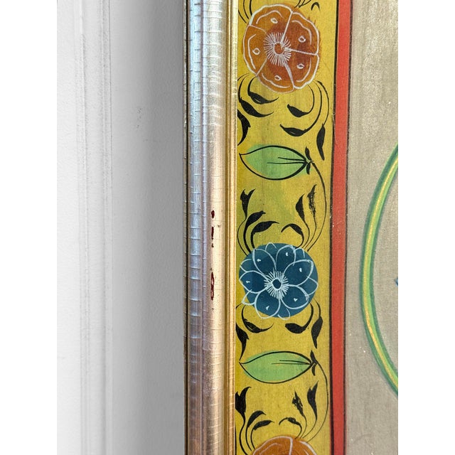Vintage 4x6 Hindu Lotus Pond Pichwai Framed Wall Panel Art For Sale - Image 12 of 12