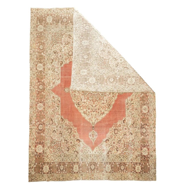 Late 18th Century Late 18th Century Antique Haji Jalili Tabriz Rug 9'4'' x 12'5'' For Sale - Image 5 of 12