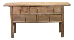 Antique Chinese Console Table With Five Drawers