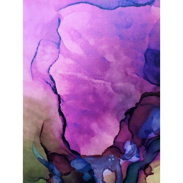 Original Abstract Painting Flawering – Alcohol Ink on Canvas – 70×50 cm (27.56x19.69 in) – Svitlana Tkachuk Buton is an...