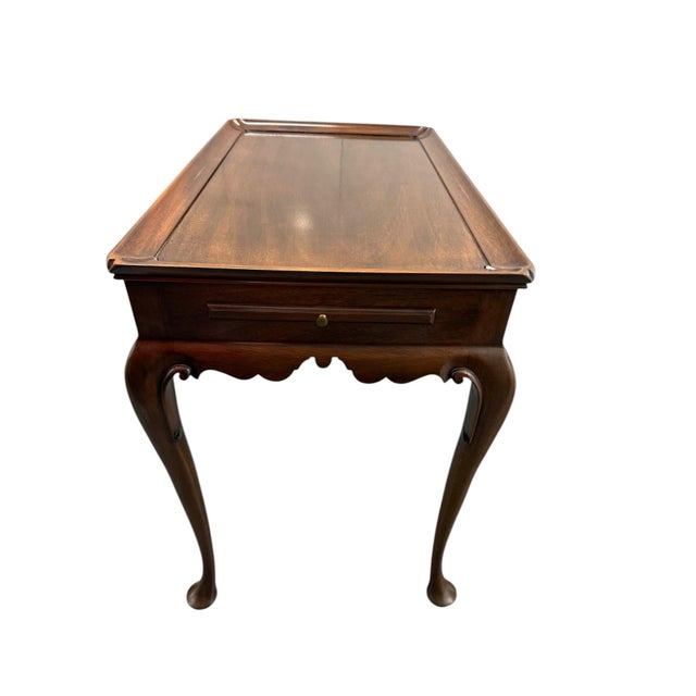 Wood Virginia Galleries Henkel Harris Mahogany Tea Side Table With Pull Outs For Sale - Image 7 of 12