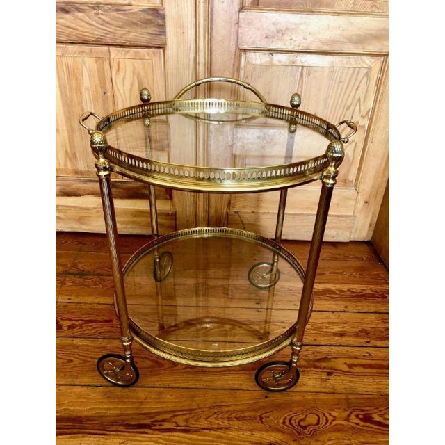 Vintage Brass Serving Trolley, 1950s For Sale - Image 6 of 18