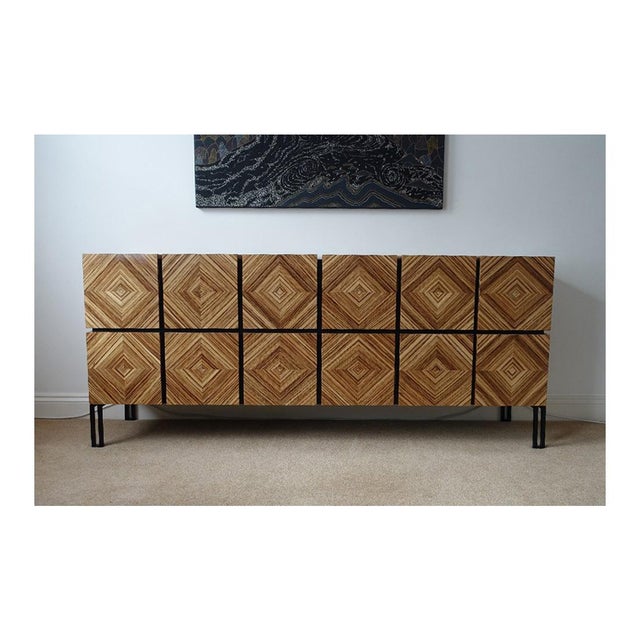 Losange Three-Door Zebrano Sideboard by Aymeric Lefort For Sale - Image 9 of 17