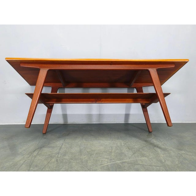 Danish Mid-Century Teak Coffee Table with Shelf, 1960s For Sale - Image 11 of 12