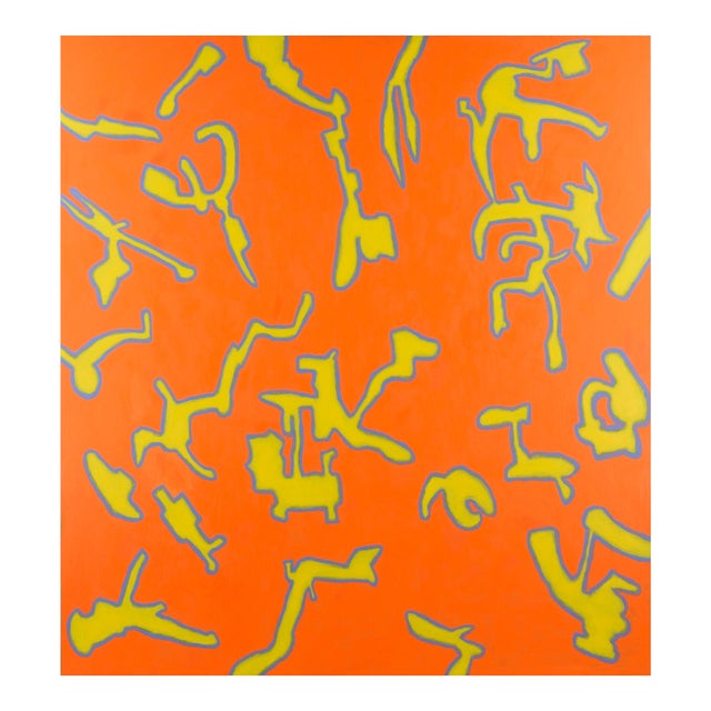 "Biomorph" Large Scale Orange Abstract by Michael Pauker For Sale
