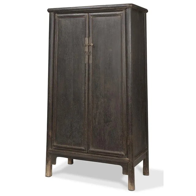 Large Tapered Dark Elm Cabinet For Sale - Image 11 of 11