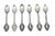Silver Coffee Spoons with Embossed Applications and Handles, Set of 6 For Sale - Image 3 of 3