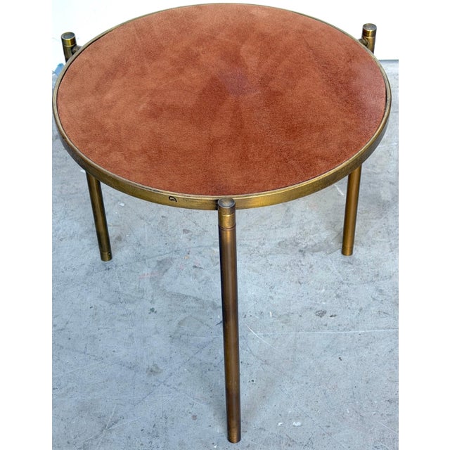 Mastercraft Bronze and Suede Side Table, USA, circa 1970s For Sale - Image 10 of 12