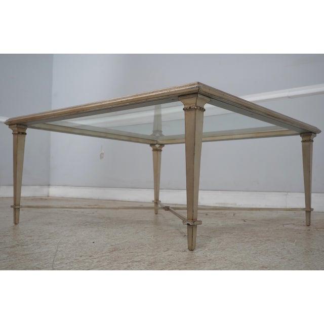 Modern Hollywood Regency Square Silver Leaf Coffee Table For Sale - Image 12 of 13