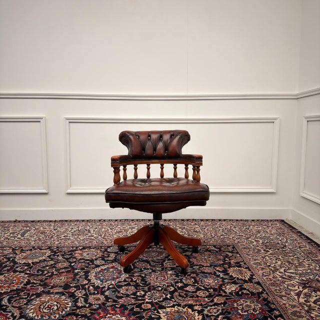 Classic and Elegant | Antique office chairs in English, Classic and Chesterfield style. This beautiful office chair is the...