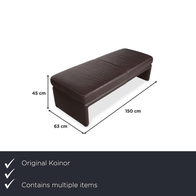 Modern Raoul Leather Corner Sofa and Ottoman in Brown with Manual Function by Koinor, Set of 2 For Sale - Image 3 of 18