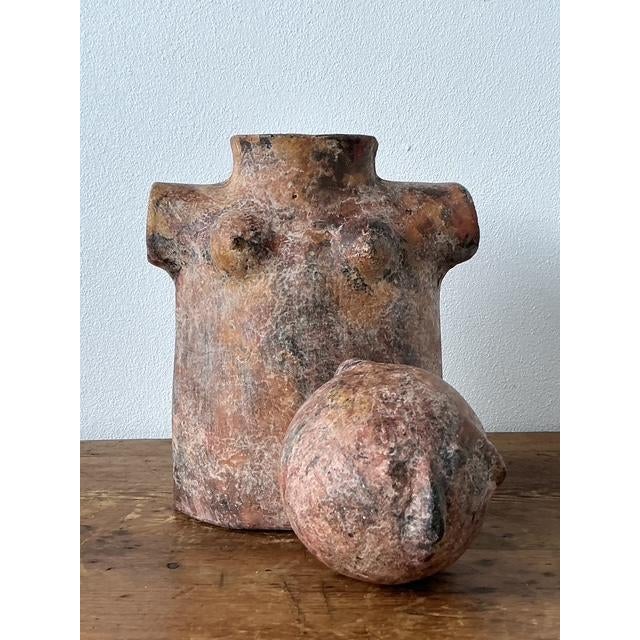 Late 20th Century Vintage Boho Abstract Terracotta Figurative Sculpture For Sale - Image 5 of 12
