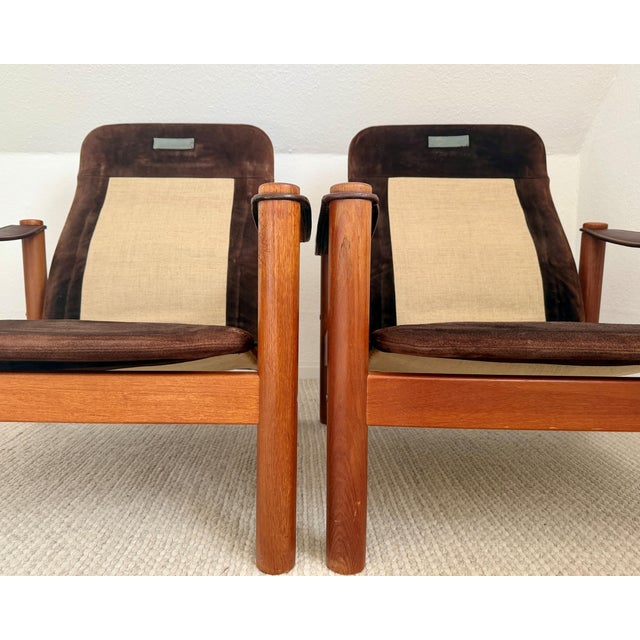 Mid-Century Modern Danish Lounge Chairs in Teak and Leather by Ebbe Gehl & Søren Nissen, 1970s, Set of 2 For Sale - Image 3 of 4