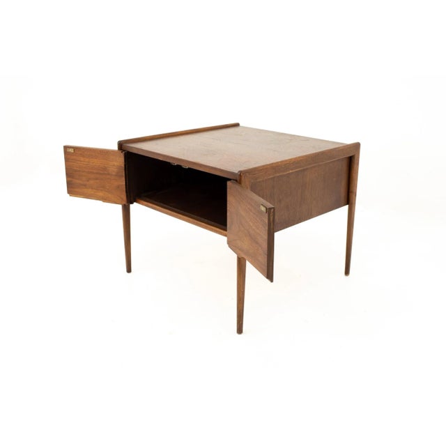Mid Century Walnut Foyer Entry Console For Sale In Chicago - Image 6 of 11
