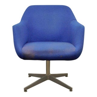Vintage Mid Century Modern Cole Steel Propeller Base Tulip Office Desk Arm Chair For Sale