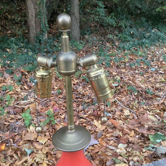Christopher Spitzmiller Coral Double Gourd Lamps With Gilt Bases - A Pair For Sale In Atlanta - Image 6 of 7