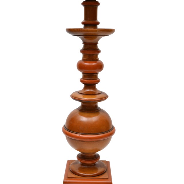 American Wooden Knob Creek of Morganton Floor Lamp with Shade For Sale - Image 3 of 8