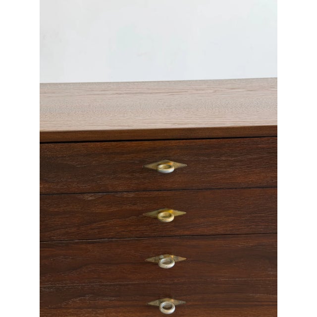 Mid 20th Century Walnut Ten Drawer Dresser by American of Martinsville For Sale - Image 4 of 14