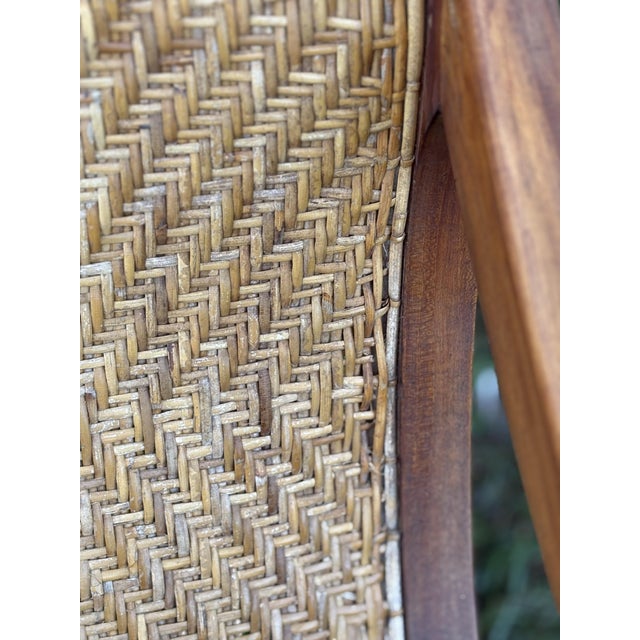 Mid 20th Century Pair of Indonesian Teak & Cane Plantation Chairs - British Colonial/Planter's Style For Sale - Image 11 of 15