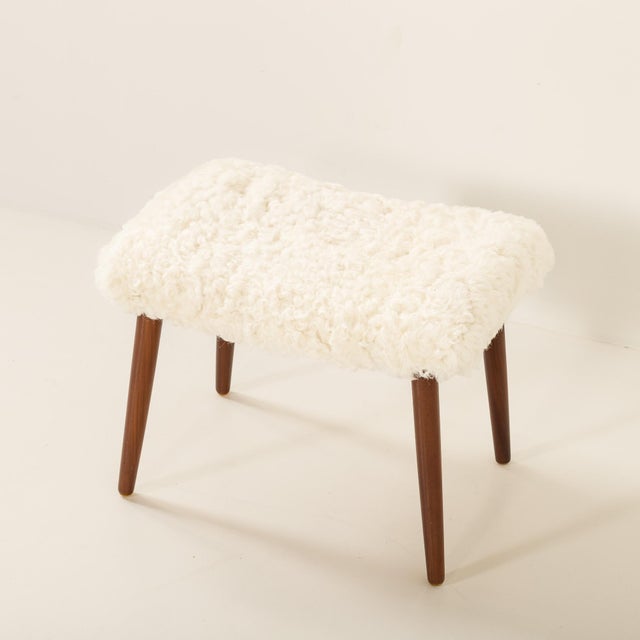 Danish Ottoman in Sheepskin, 1970s For Sale - Image 6 of 6