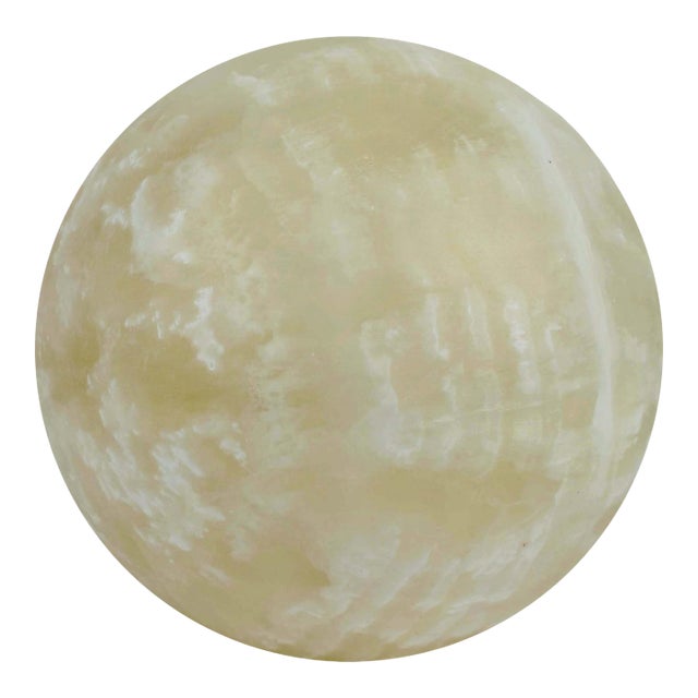 Late 20th Century Natural Polished Honey Onyx Sphere Orb Sculpture For Sale