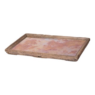 Chinese Rose Mirror Tea Tray, C. 1900 For Sale