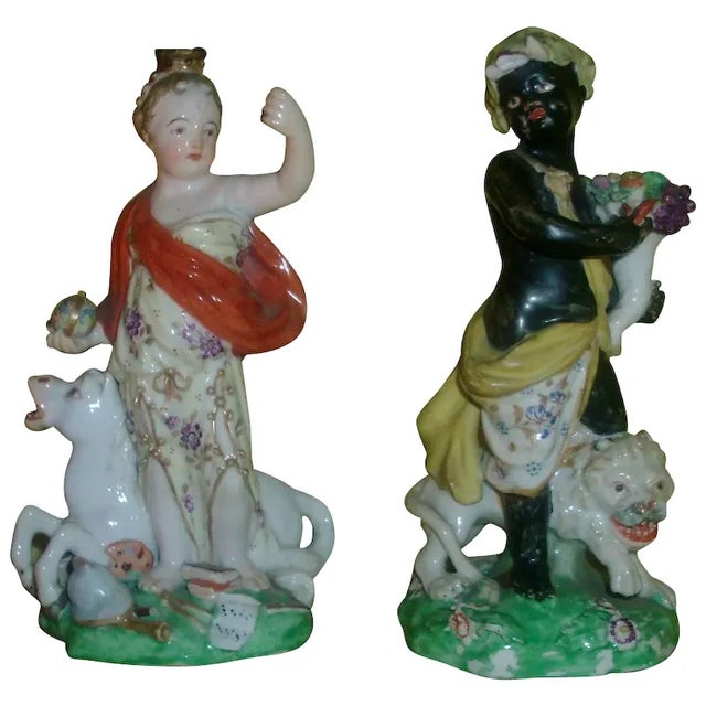 Red Antique 18th Century George III William Duesbury Derby Porcelain Continents - Europe and Africa - a Pair For Sale - Image 8 of 8