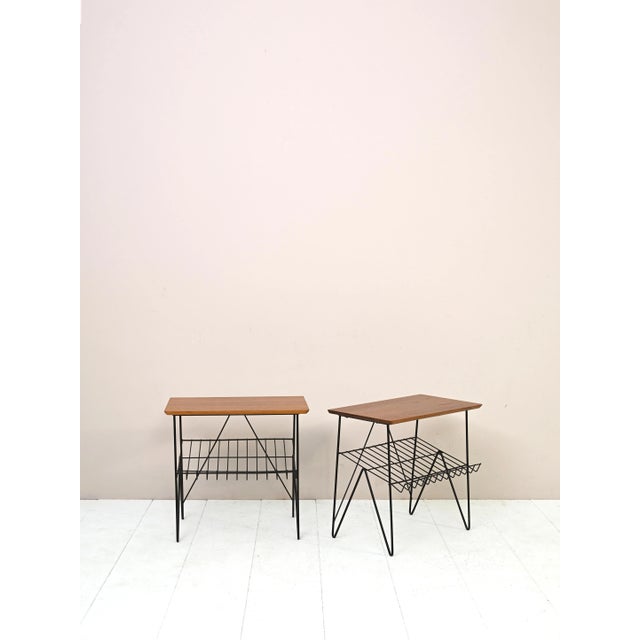 Teak and Metal Coffee Tables, 1960s, Set of 2 For Sale - Image 4 of 9