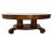 Traditional Antique Oval Coffee Table Tiger Oak Center Drawer Shelf Columns Empire Style For Sale - Image 3 of 11