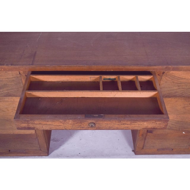 Portuguese Desk in Oak, 1950s For Sale - Image 11 of 14
