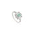 Art Deco Emerald & Baguette Diamonds Target Halo Ring in 14k White Gold Size 4 For Sale - Image 4 of 16