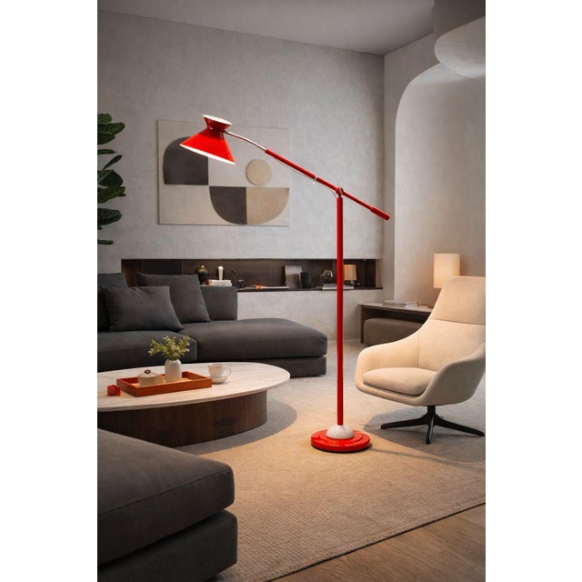 Red Vintage Floor Lamp, 1970s For Sale - Image 8 of 8