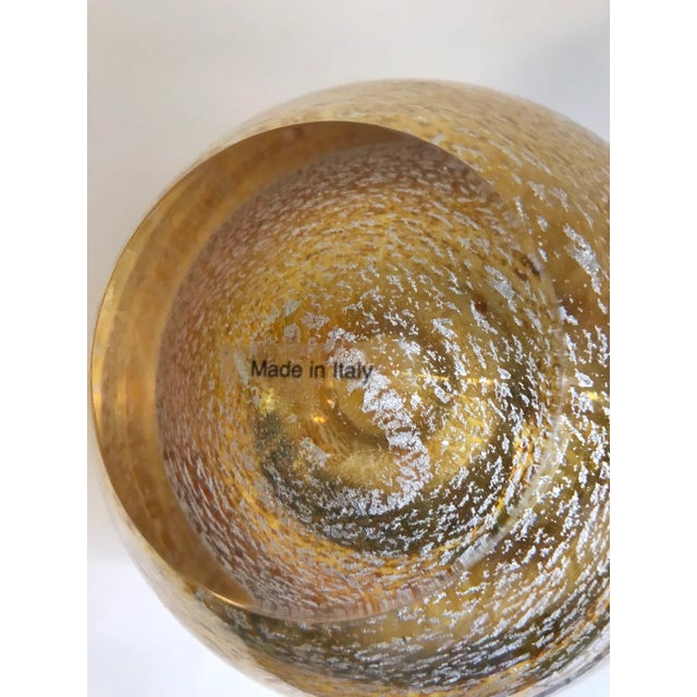 Metal Italian Gold Glass Stardust Vase For Sale - Image 7 of 8