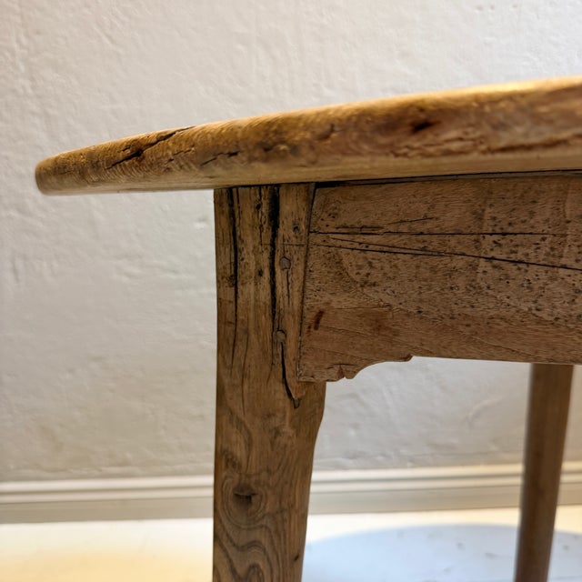 Brown Antique French Provincial Oval Side Table in Ash Wood, 1870 For Sale - Image 8 of 11