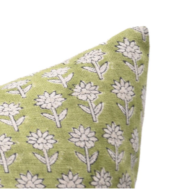 Not Yet Made - Made To Order Pankhudi Thick Linen Square/Lumber Block Printed Pillow Cover 24x24 Inch- Pankhudi For Sale - Image 5 of 5