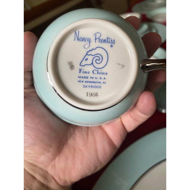 1960s Mid-Century Modern Nancy Prentiss Skyridge Fine China Dinnerware Set - 60 Pieces W/ Provenance For Sale - Image 9 of 12