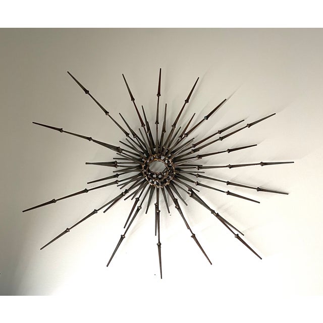 Abstract Brutalist Starburst Metal Sculpture For Sale - Image 14 of 16