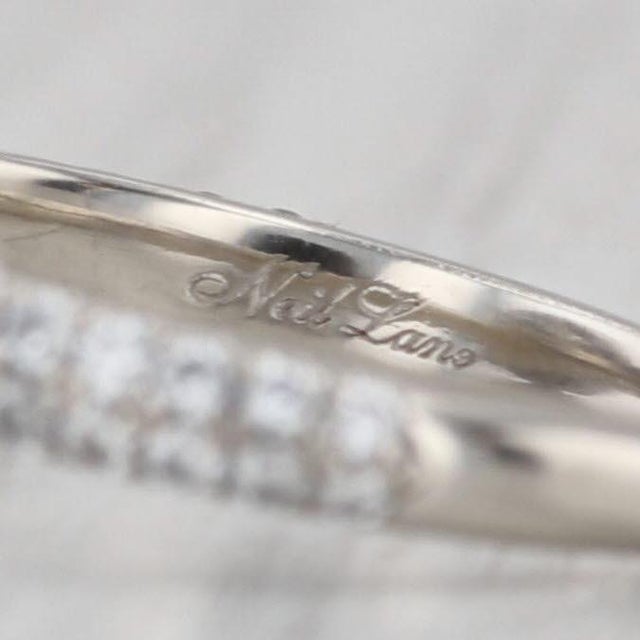 Modern Neil Lane 1.37ctw Round Diamond Halo Engagement Ring 14k White Gold Size 7 For Sale - Image 3 of 9