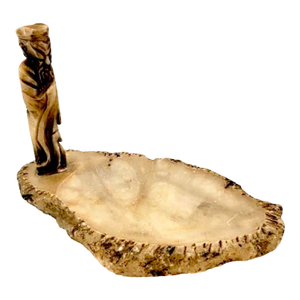 19th Century Chinese Soapstone Scholar’s Brush Washer With Immortal Figure.