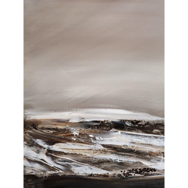 Contemporary Modernist 'The Last Light of Day' Original Swedish Abstract Landscape Oil Painting, Framed For Sale - Image 10 of 13