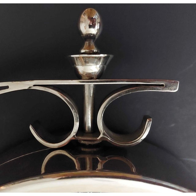 Early 21st Century Eichholtz Double Sided Regent Street London Train Station Clock Nickel & Glass For Sale - Image 5 of 8