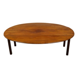 19th Century English Walnut Drop-Leaf Table with Oval Top and Straight Legs For Sale