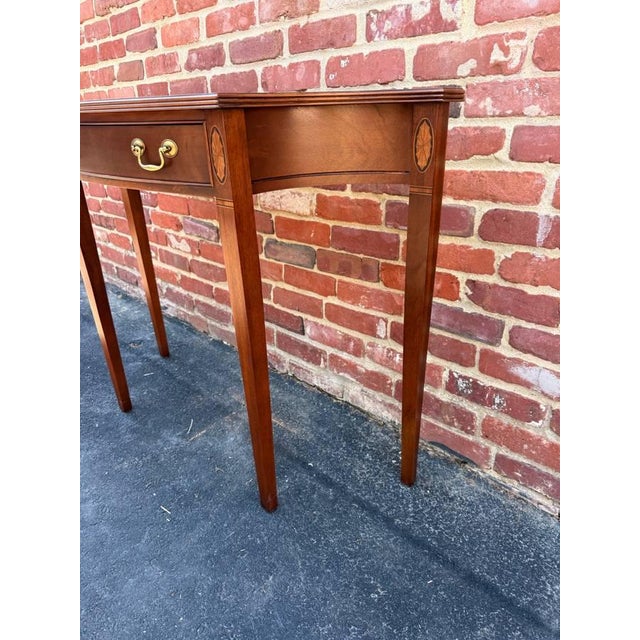 Late 20th Century Hammary Federal Style Solid Mahogany Inlaid Console Table For Sale In Washington DC - Image 6 of 16