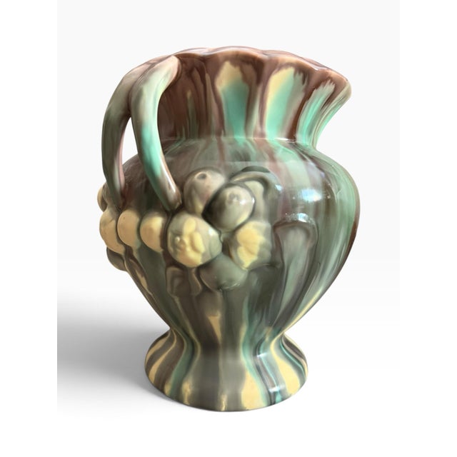 Vintage Kråkerøy Keramikk Sculptural Fruit Motif Vase With Double Handles For Sale - Image 4 of 10