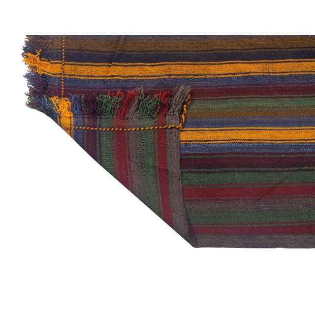 Mid 20th Century Vintage Striped Decorative Kilim Rug For Sale - Image 5 of 6