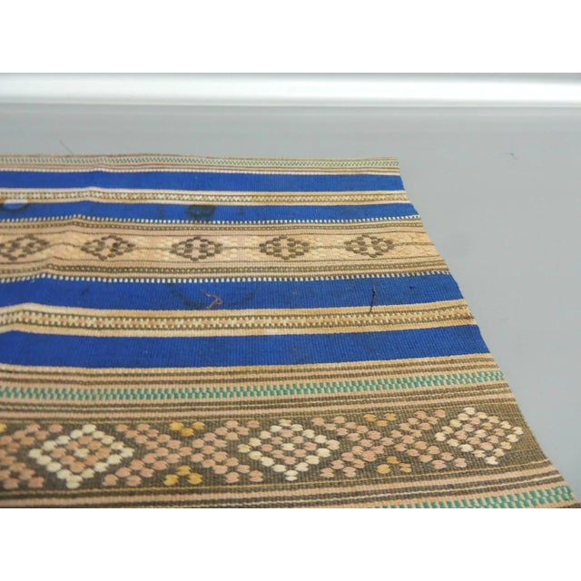 Vintage Cotton Blue & Brown Stripes Turkish Woven Textile. In shades of blue, brown, green, blue. Ideal for pillows or...