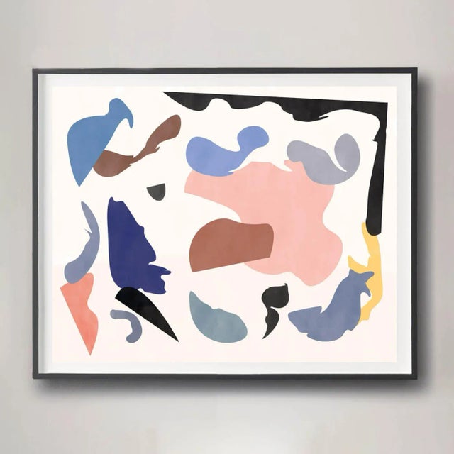 Contemporary Contemporary Colorful Abstract With Organic Graphic Shapes Print - 24" X 30" Unframed For Sale - Image 3 of 5