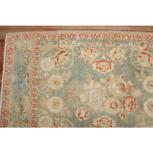 Early 20th Century Early 20th Century Zabihi Collection Persian Kashan Light Green Mat - 1'11" x 2'9" For Sale - Image 5 of 7