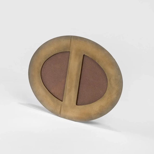 Metal Brass Round Photo Frame by Gabriella Crespi, 1970s For Sale - Image 7 of 7